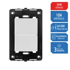 SICA - Interruptor Doble Silight Blanco
