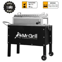 MR GRILL - Caja China Madera Pino/ Acero Galvanizado 33X56 Cm