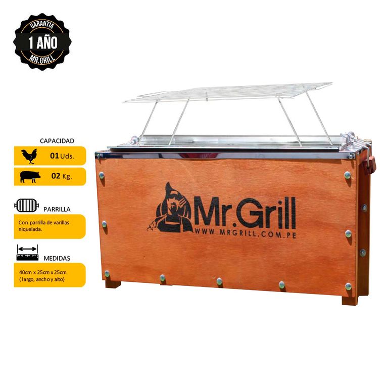 Caja China Madera Pino/ Acero Galvanizado Mr Grill 23X37 Cm