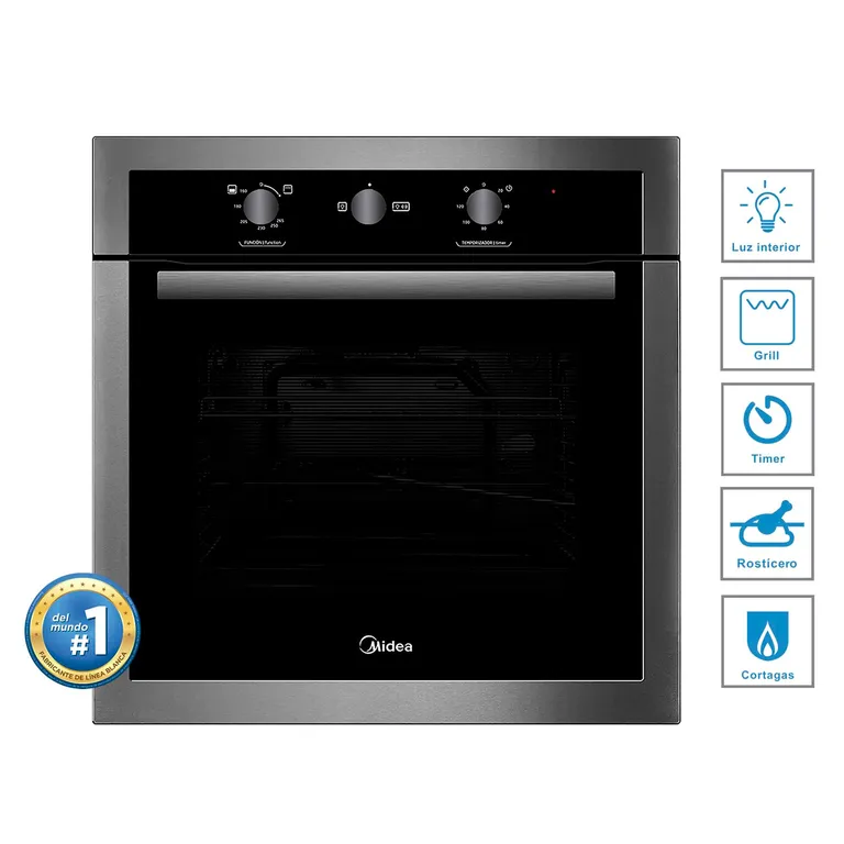 Horno Empotrable Midea a Gas 65 Lt MGGA24M6ARBS Negro