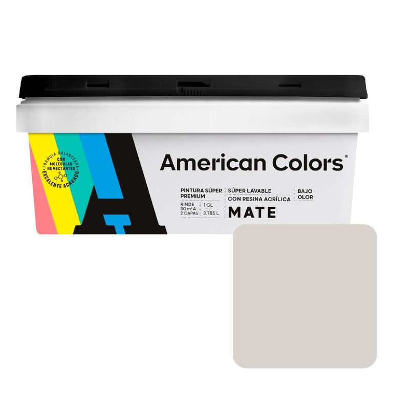 Pintura Látex American Colors Mate Blanco Ostra 1 Gl