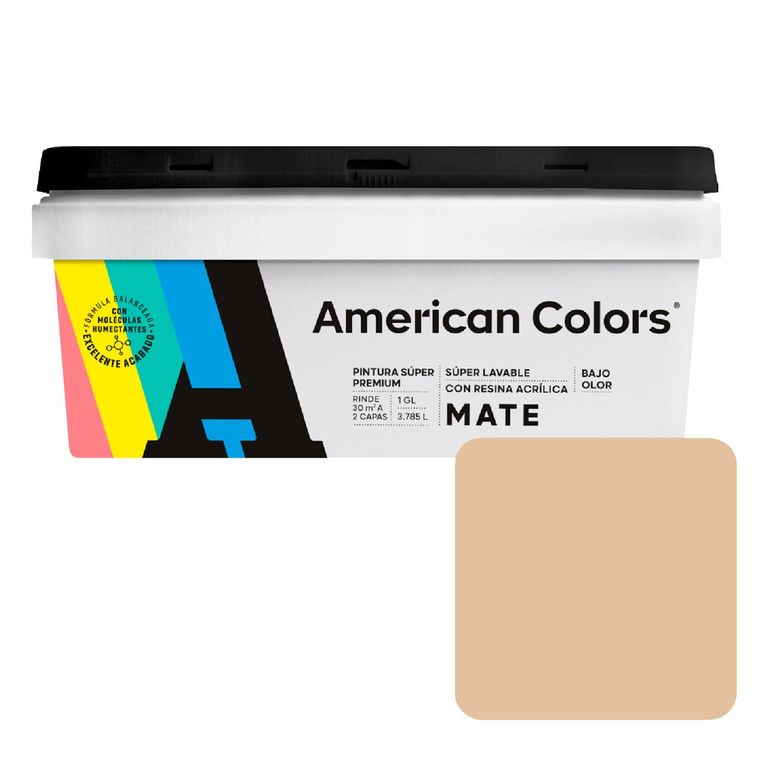 Pintura Látex American Colors Mate Almendra 1 Gl