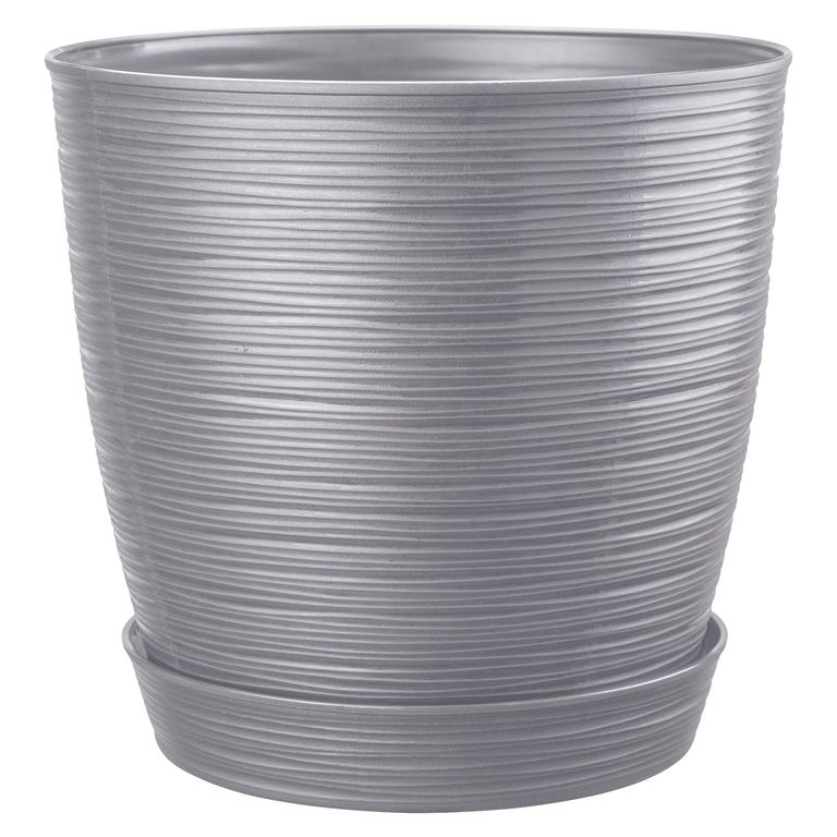 Maceta Redonda Piedra Gris 31x35x