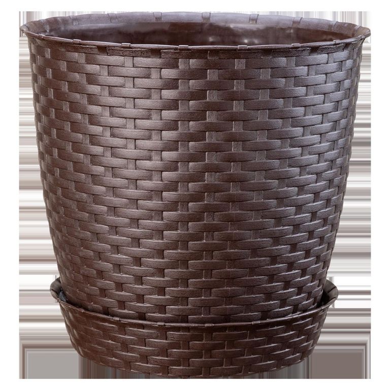 Maceta Redonda Ratan Marrón 33x30x