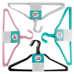 CASA BONITA - Set 10 Colgadores de Ropa de Metal Multicolor
