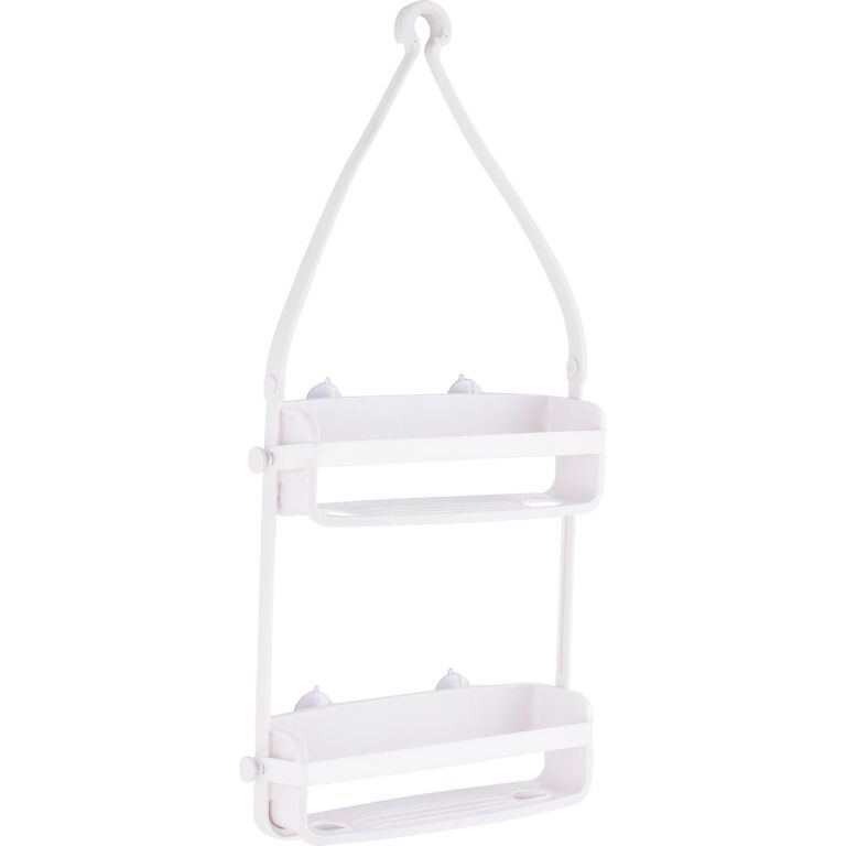 Organizador de Baño de Succión 2 Repisas Blanco