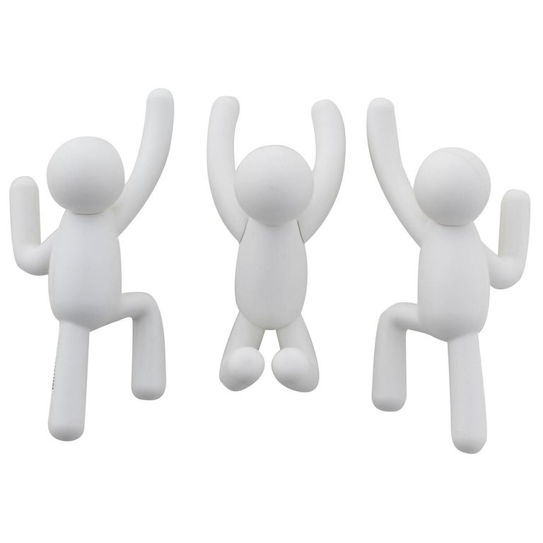 Set 3 Ganchos de Pared Buddy Blanco