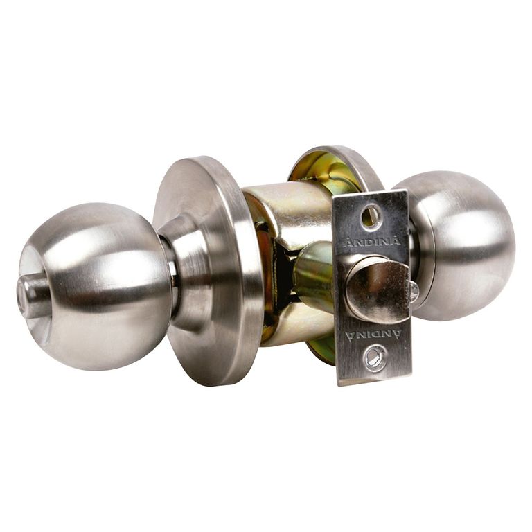 Cerradura Pomo Andina Dormitorio Acero Inoxidable