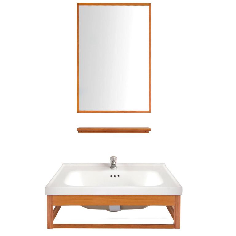 Vanitorio + Espejo + Repisa Venecia 60x40x29.5cm Madera