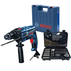 BOSCH - Taladro percutor Eléctrico 850W GSB 16 RE + Set de Accesorios 103 Piezas + Maletín