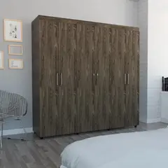 TUHOME - Ropero Coñac 6 Puertas 2 Cajones Amatista