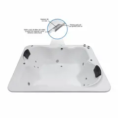 undefined - Tina Hidromasaje Rectangular Faraon Ejecutiva 183x151cm Blanca