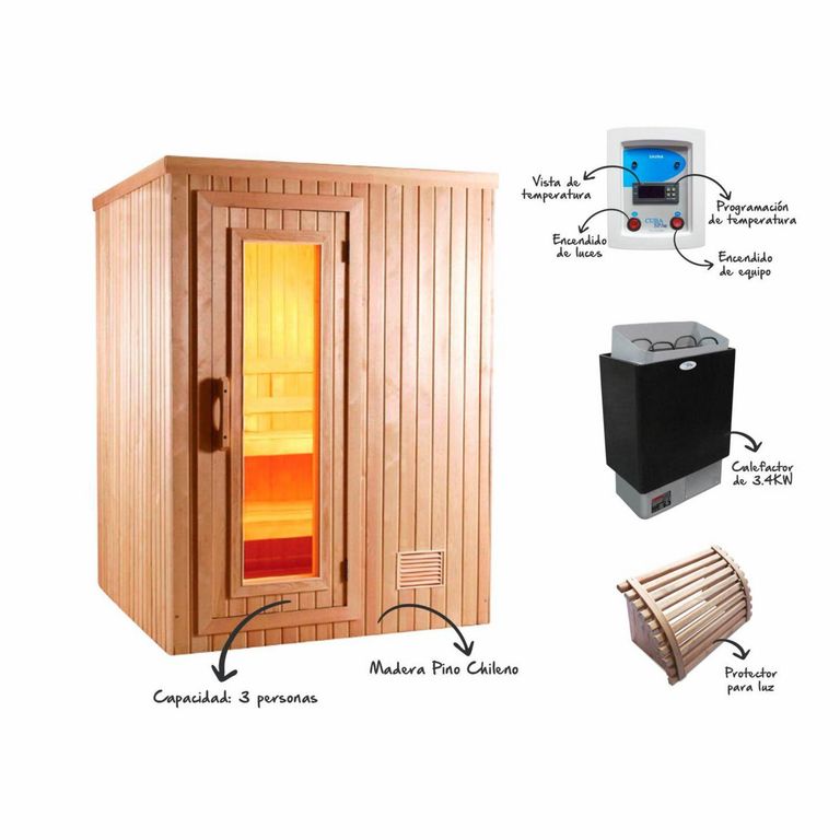 Cabina de Sauna 200x150x150cm 2 Caras