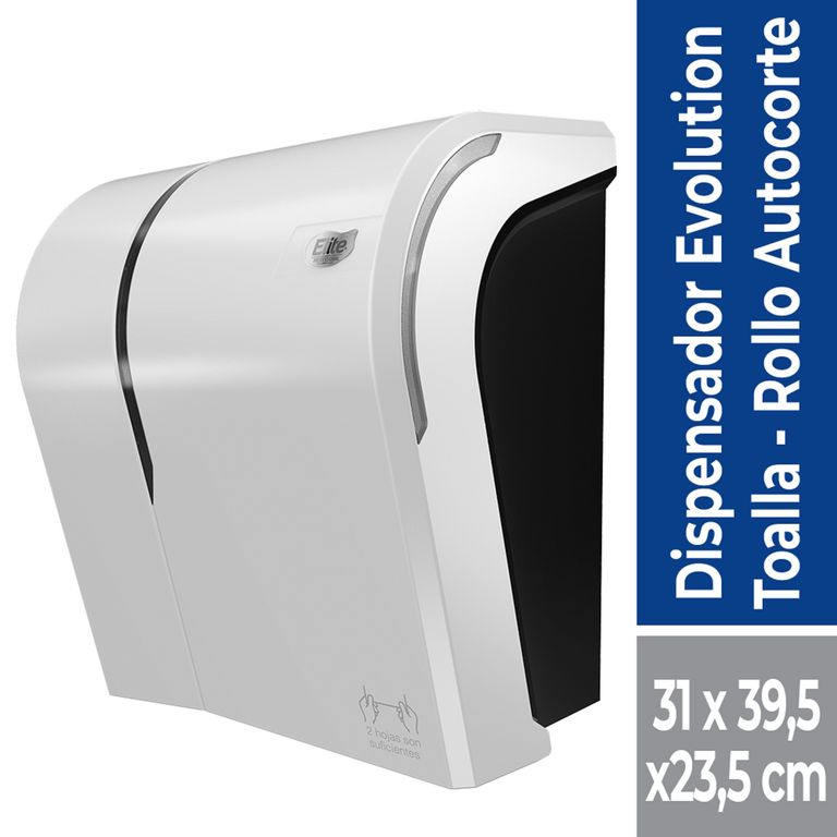 Dispensador Papel Toalla Evolution Autocorte Blanco/Negro