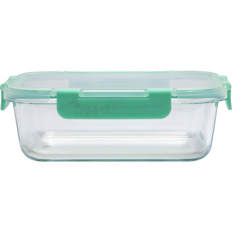 Táper De Vidrio Clip Vidrio Rectangular 1Lt