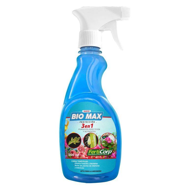 Fungicida-Insecticida y Nutrientes Bio Max 3 en 1 en Spray 500ml Plástico 8 cm22.5 cm6 cm