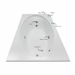 CUBA&SPA - Tina Hidromasaje Rectangular Bora Bora Builder 175x100cm Blanca
