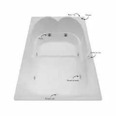 CUBA&SPA - Tina Hidromasaje Rectangular Karmine I Builder 180x120cm Blanca