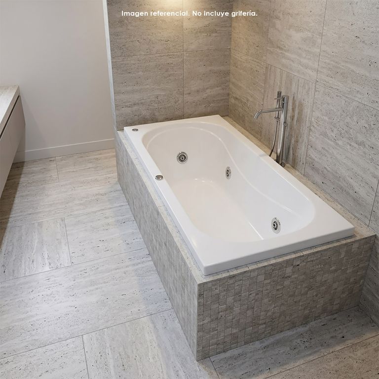 Tina Hidromasaje Rectangular Zeus Builder 170x75cm Blanca