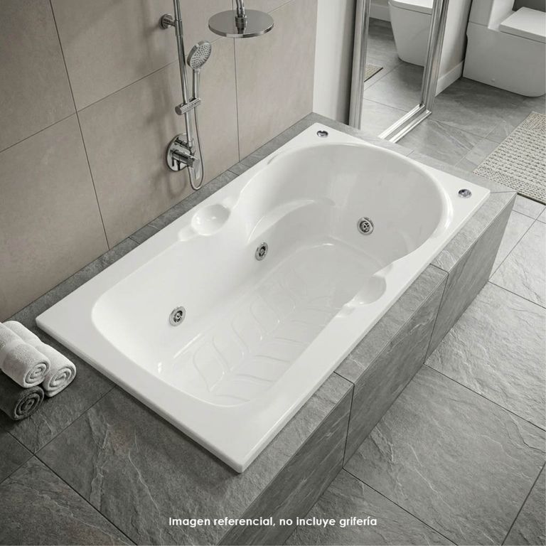 Tina Hidromasaje Rectangular Bambina Builder 151x82cm Blanca
