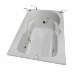 CUBA&SPA - Tina Hidromasaje Rectangular Bambina Builder 150x81cm Blanca