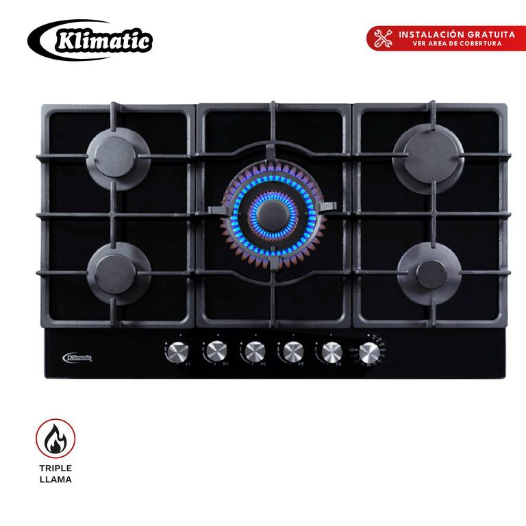 Cocina empotrable Gas Klimatic Trevi 90 Pro X5 Quemadores