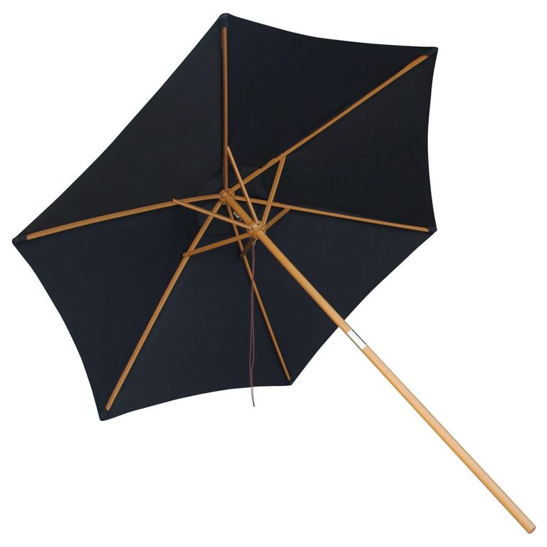Sombrilla para Terraza Negra de Madera 2.5m - No incluye base