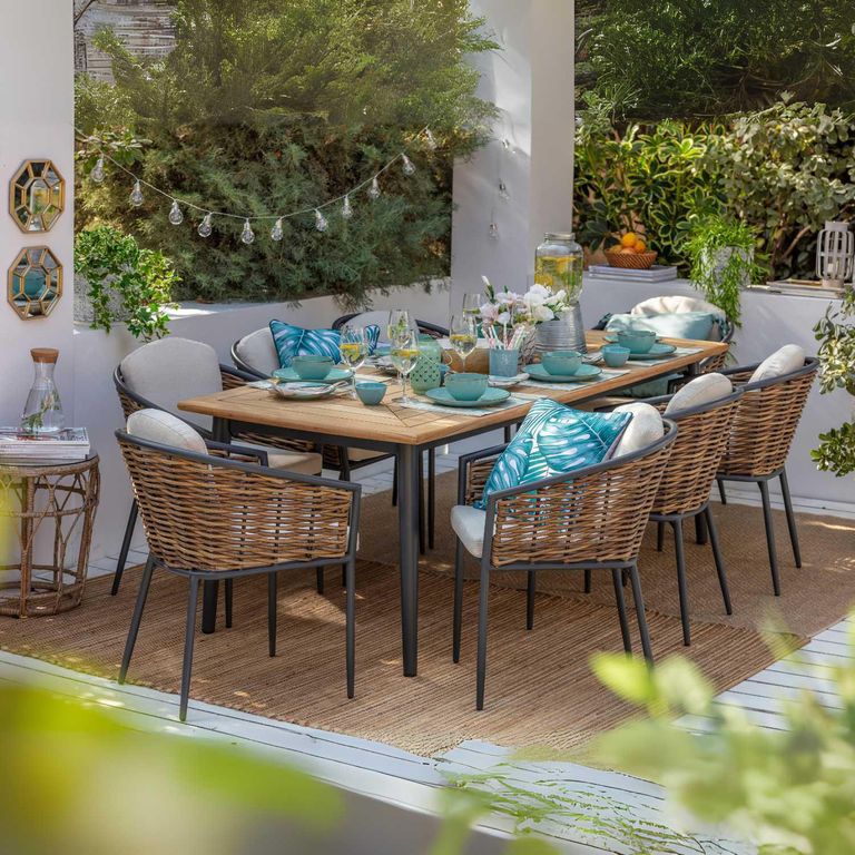 Juego de Comedor de Terraza 8 Personas Cordova - Madera teca