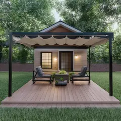JUST HOME COLLECTION - Pérgola Aluminio Negro 3x4m