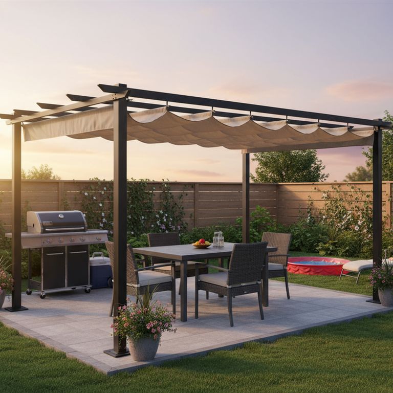 Pérgola Aluminio Negro 3x4m