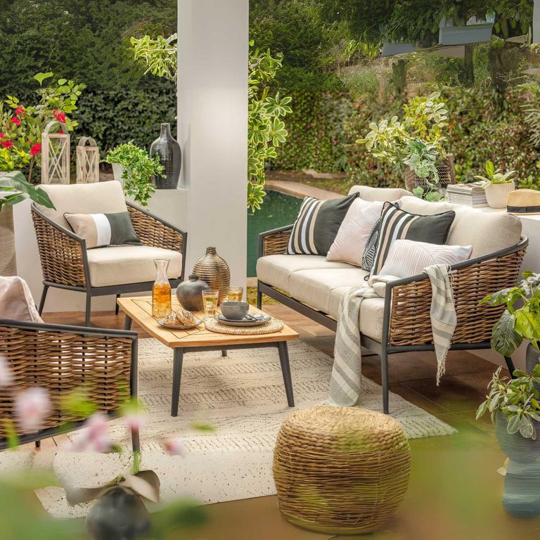 Juego de Living de Terraza 5 Personas Córdova - Madera teca