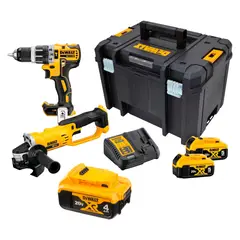 DEWALT - Taladro Percutor 1/2" + Esmeril 4-1/2" Inalámbricos DCK209P2T + Batería 4.0Ah 20V Max DCB204