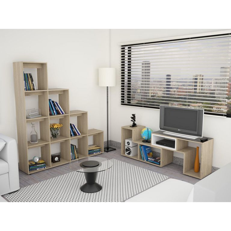 Combo Mesa de TV 40" + Biblioteca Librero Escalera
