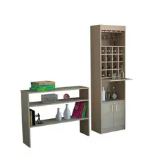 TUHOME - Combo Bar Kava + Mueble Auxiliar Rovere