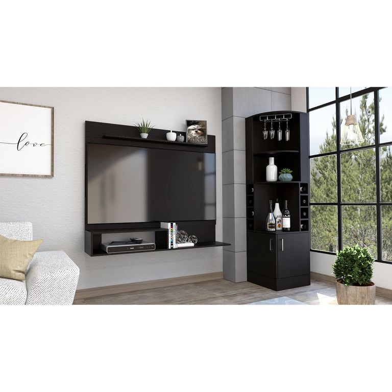 Combo Panel de TV 55" + Bar Cava Esquinero Beijing