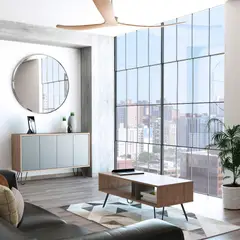 TUHOME - Combo Aparador + Mesa de Centro Vassel Miel/Plomo