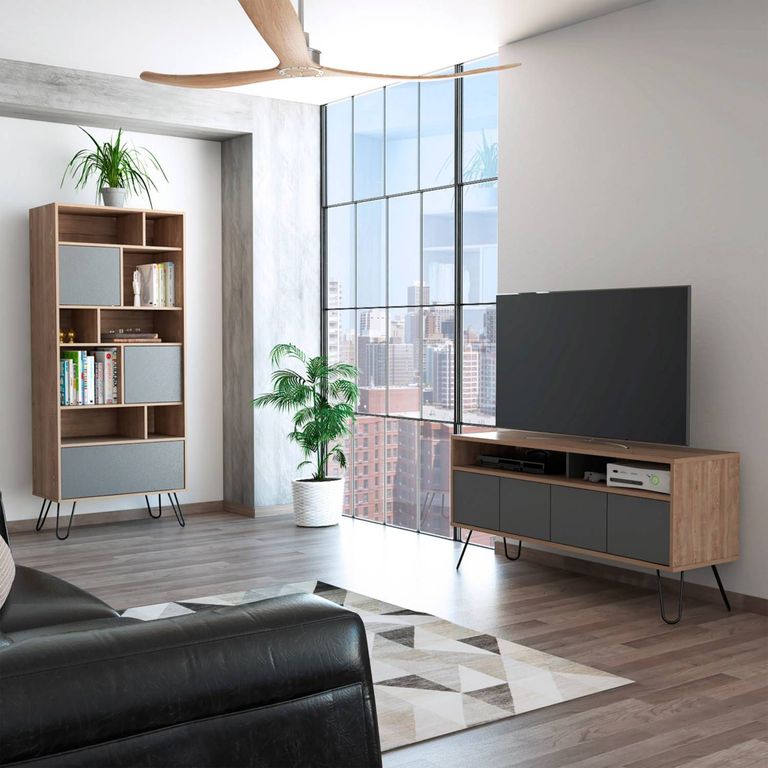 Combo Mesa de TV 55" + Estante Librero Vassel