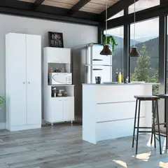 TUHOME - Combo Kitchen 42 Mueble Cocina 54 + Barra de Cocina + Optimizador Blanco
