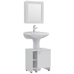 TUHOME - Combo Mueble de Baño Organizador Lavamanos + Botiquin Blanco