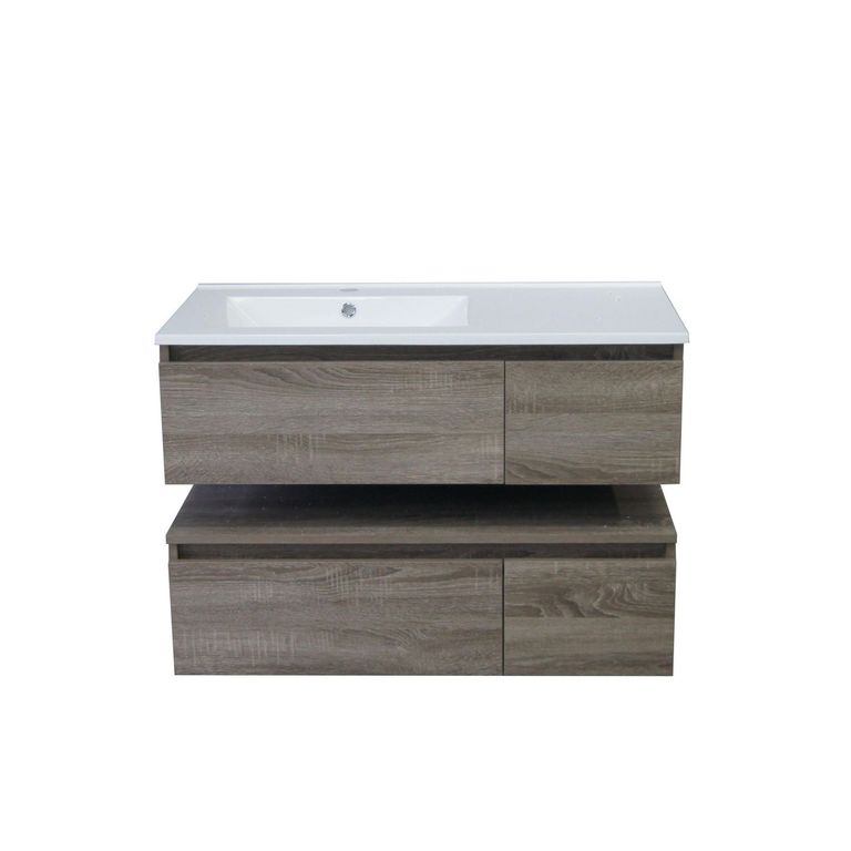Mueble de Baño 2 Niveles 90x46x26 cm Café