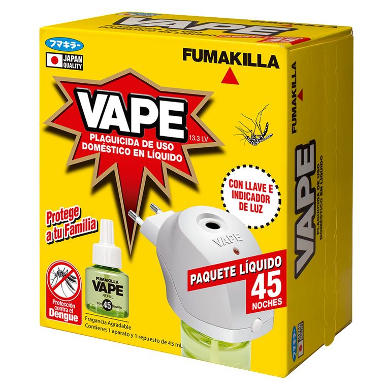 Repelente de Mosquitos Aparato + Refill Líquido 45ml Caja (180) Plaguicida de uso doméstico líquido
