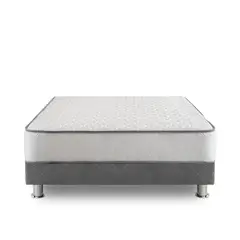 FORLI - Cama Americana Elegant 1.5 Plazas + Colchón + Almohada + Protector