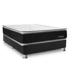 FORLI - Cama Americana Golden King + Colchón + 2 Almohadas + Protector