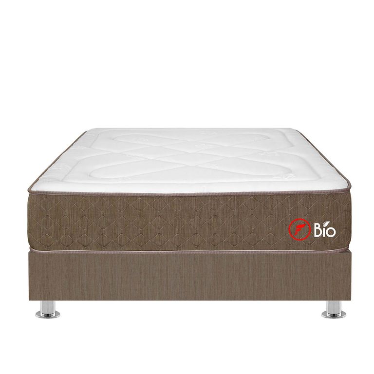 Cama Americana Bio Queen + Colchón + 2 Almohadas + Protector