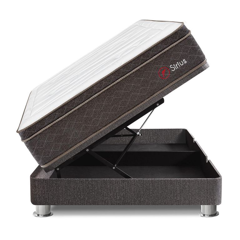Cama Sirius Pocket 2 Plazas + Colchón + 2 Almohadas + Protector