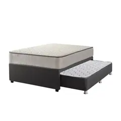 FORLI - Cama Diván Elegant 1.5 Plazas + Colchón + Almohada Silicona