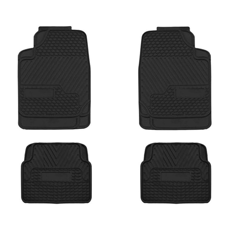 Piso para Auto de PVC 4 Piezas Negro