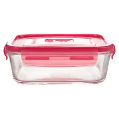 LUMINARC - Táper Hermético Rectangular 0.38L con Tapa Rosado
