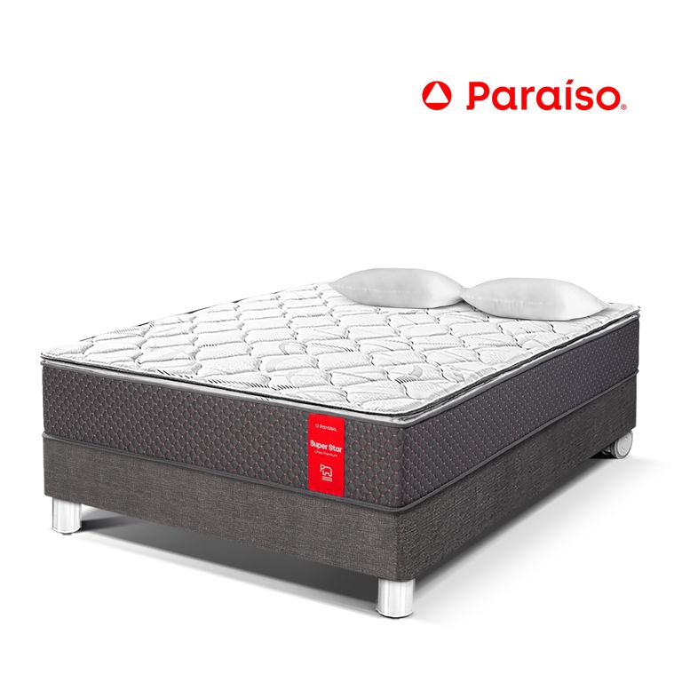 Cama Super Star 2 Plazas + 2 Almohadas + Protector
