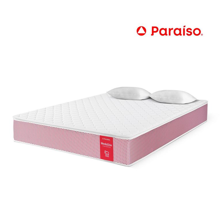 Colchón Paraíso Medallón Ergosoft Queen + 2 Almohadas + Protector